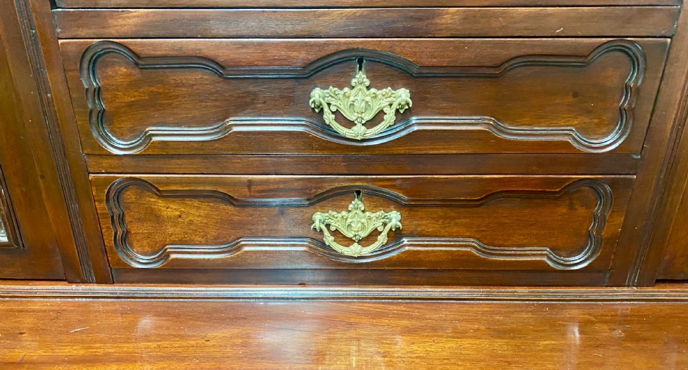 Unusual Antique Mahogany Secretaire Bookcase View VII