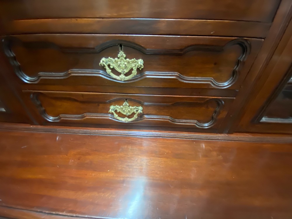 Unusual Antique Mahogany Secretaire Bookcase View XII