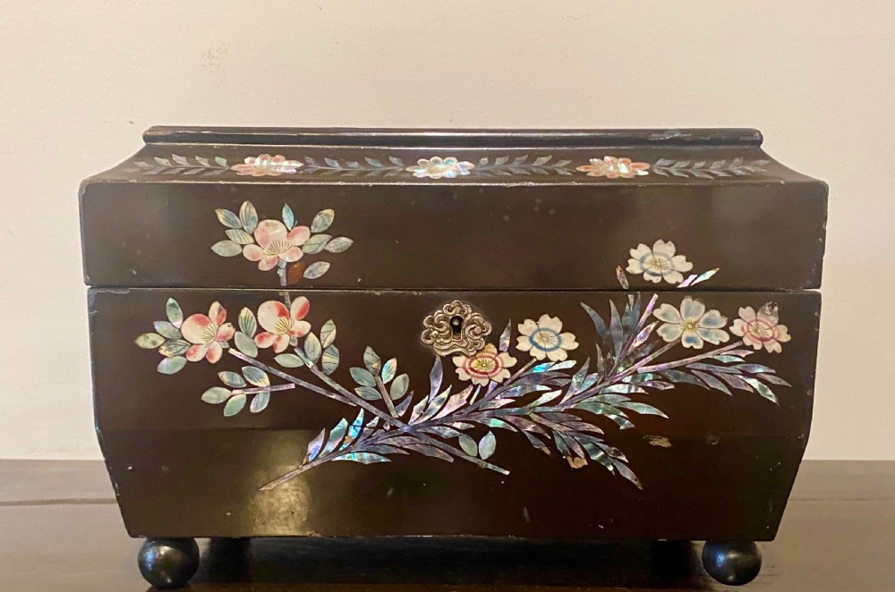 Unusual Oriental Antique Tea Caddy View II