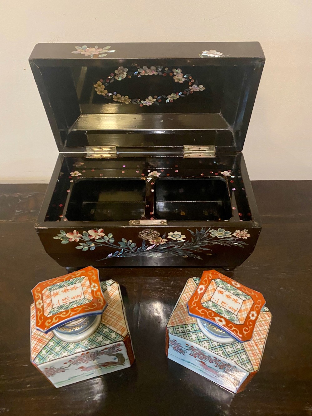Unusual Oriental Antique Tea Caddy View IV