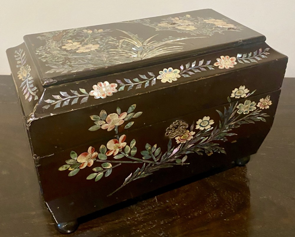 Unusual Oriental Antique Tea Caddy View VI