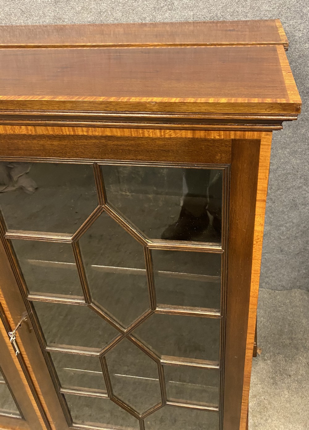 Antique Pair of Edwardian Inlaid Bookcases View IV