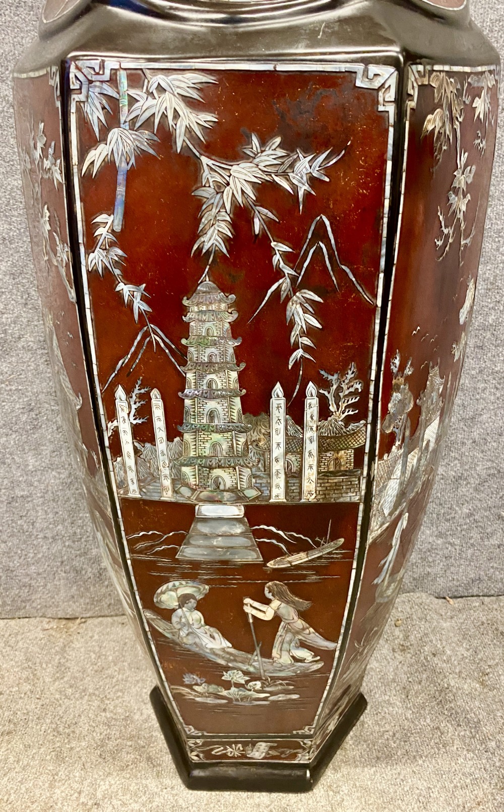 Very Large Chinese Papier-Mâché Floor Vase View VIII