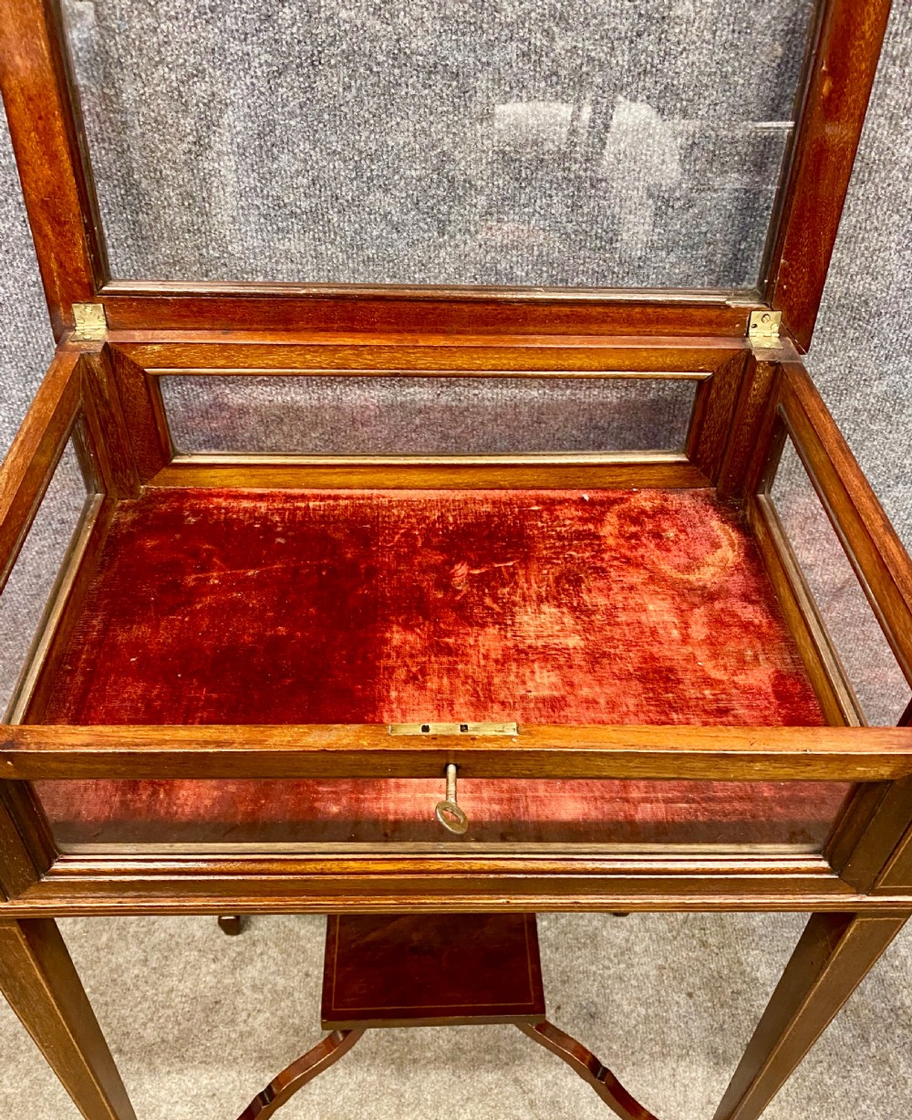 Edwardian Mahogany & Inlaid Bijouterie Cabinet View V