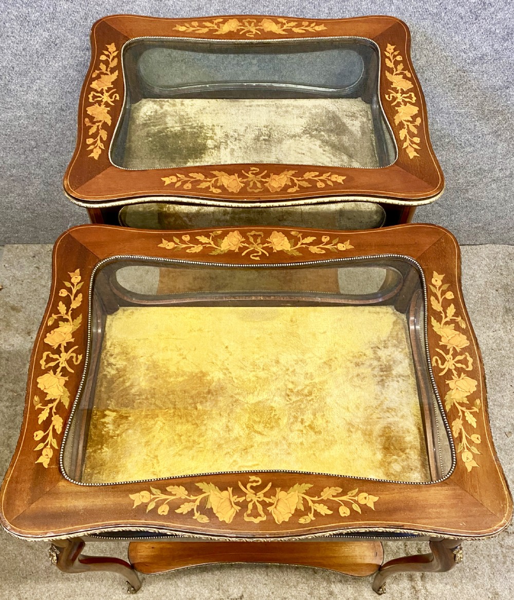 Pair of Edwardian Inlaid Bijouterie Cabinets View II