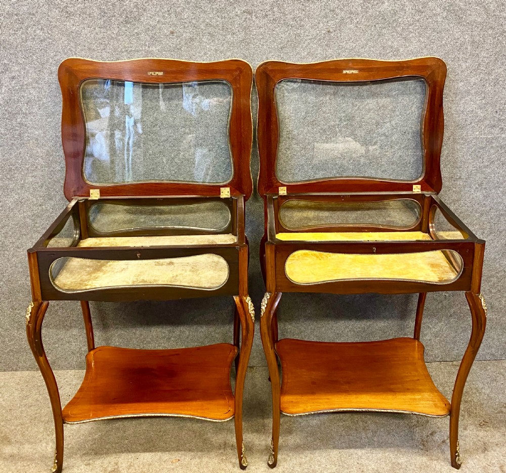 Pair of Edwardian Inlaid Bijouterie Cabinets View V