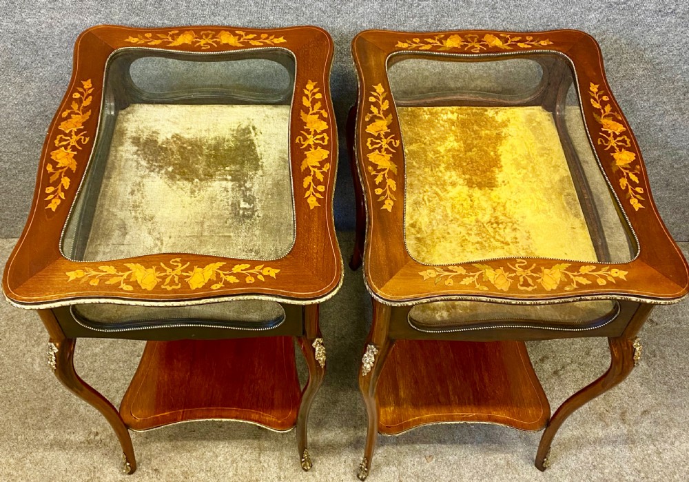 Pair of Edwardian Inlaid Bijouterie Cabinets View VI