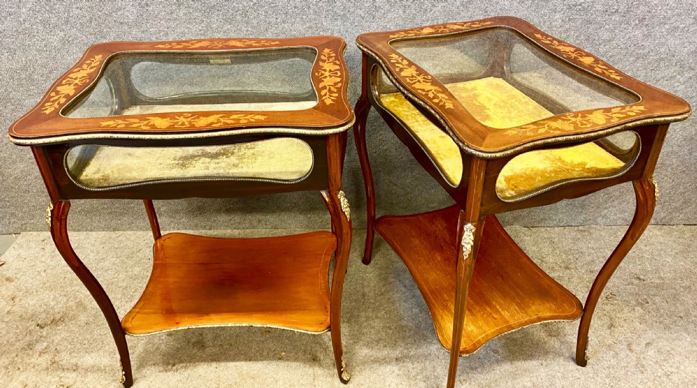 Pair of Edwardian Inlaid Bijouterie Cabinets View VII