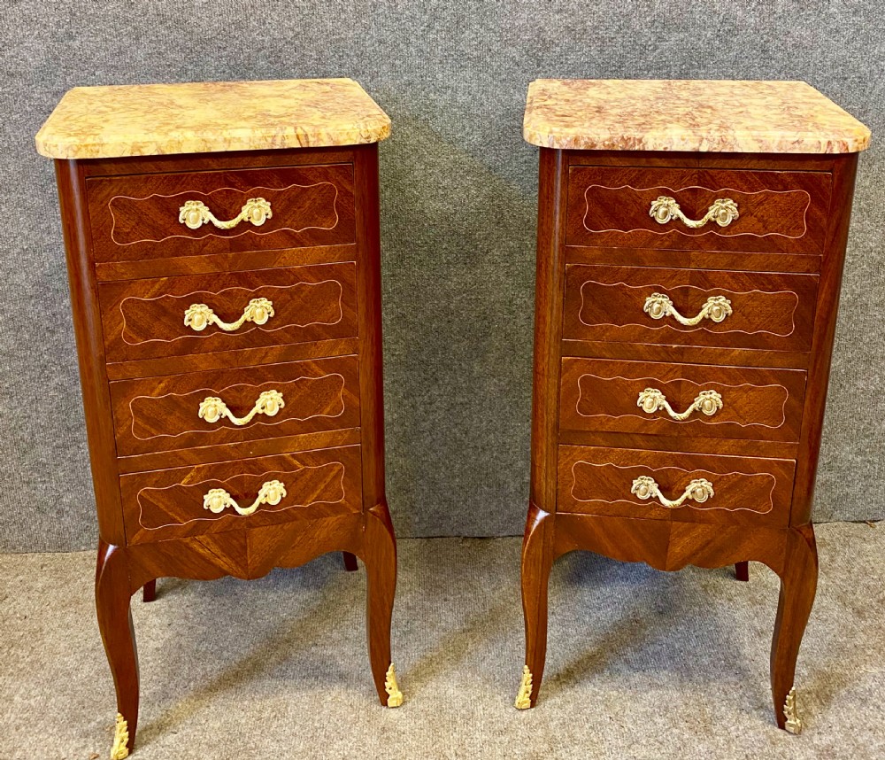 Pair French Bedside Chests
