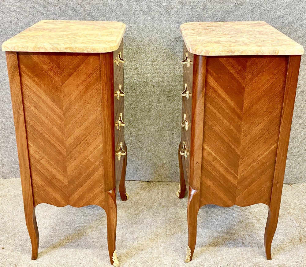Pair French Bedside Chests View III