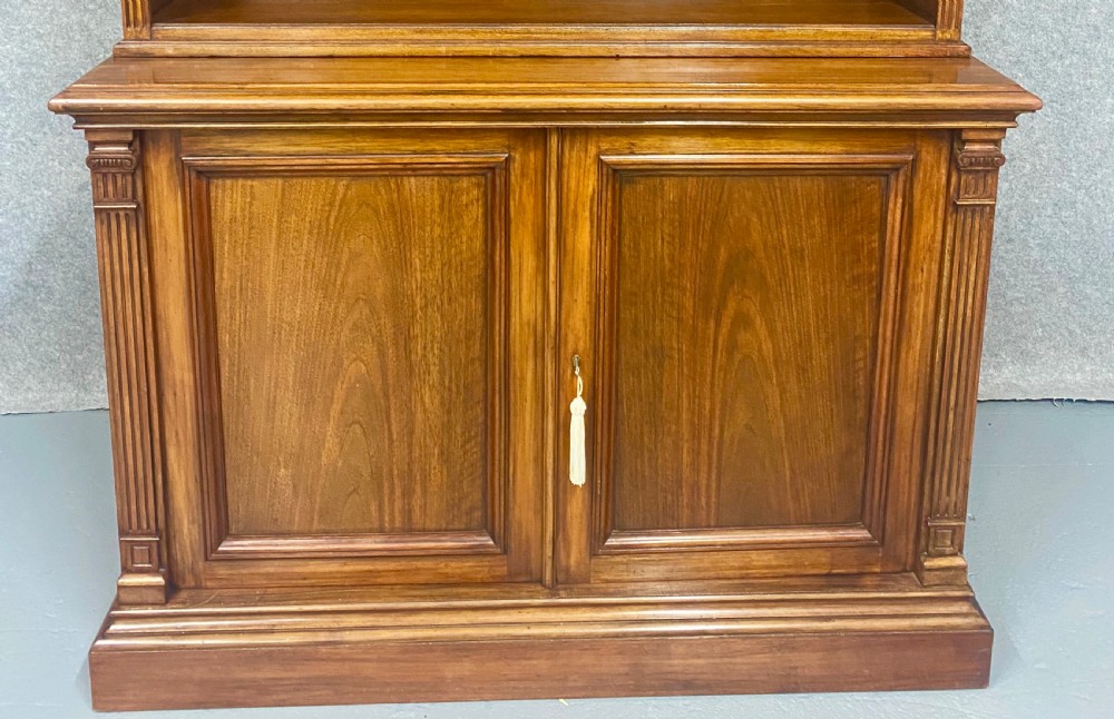 Good Victorian Walnut Open Bookcase View II