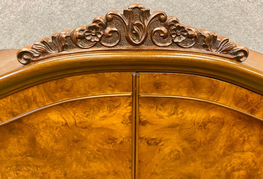 Queen Anne Style Burr Walnut Cocktail Cabinet View IV