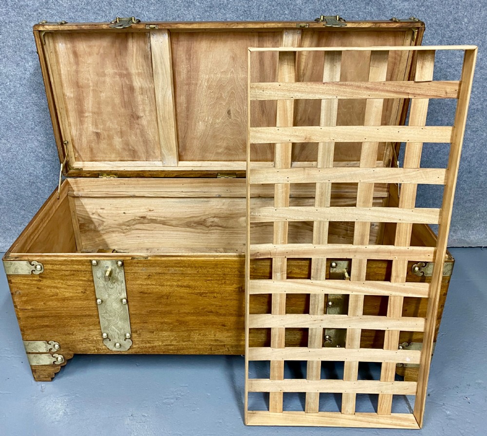 Superior Chinese Camphor Wood Campaign Trunk View II