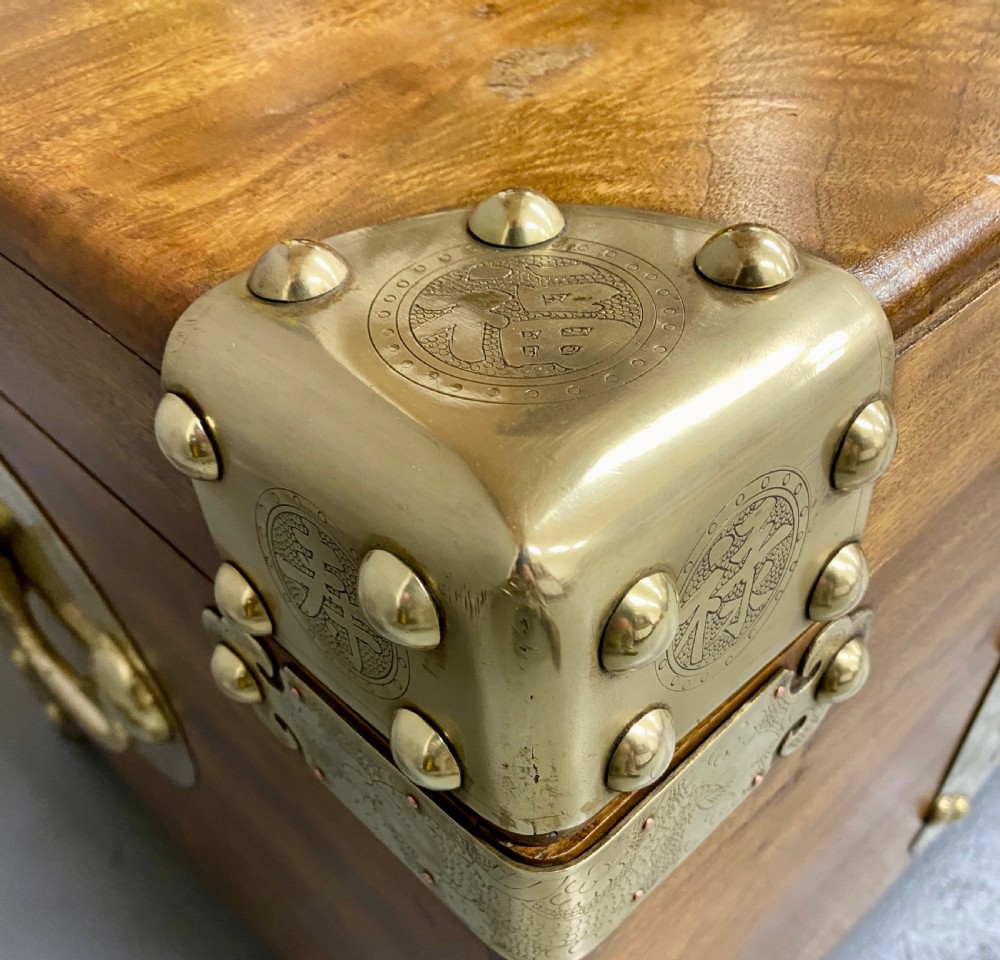Superior Chinese Camphor Wood Campaign Trunk View V