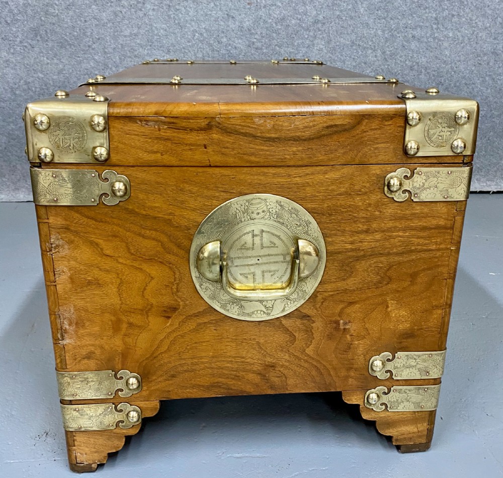 Superior Chinese Camphor Wood Campaign Trunk View VII