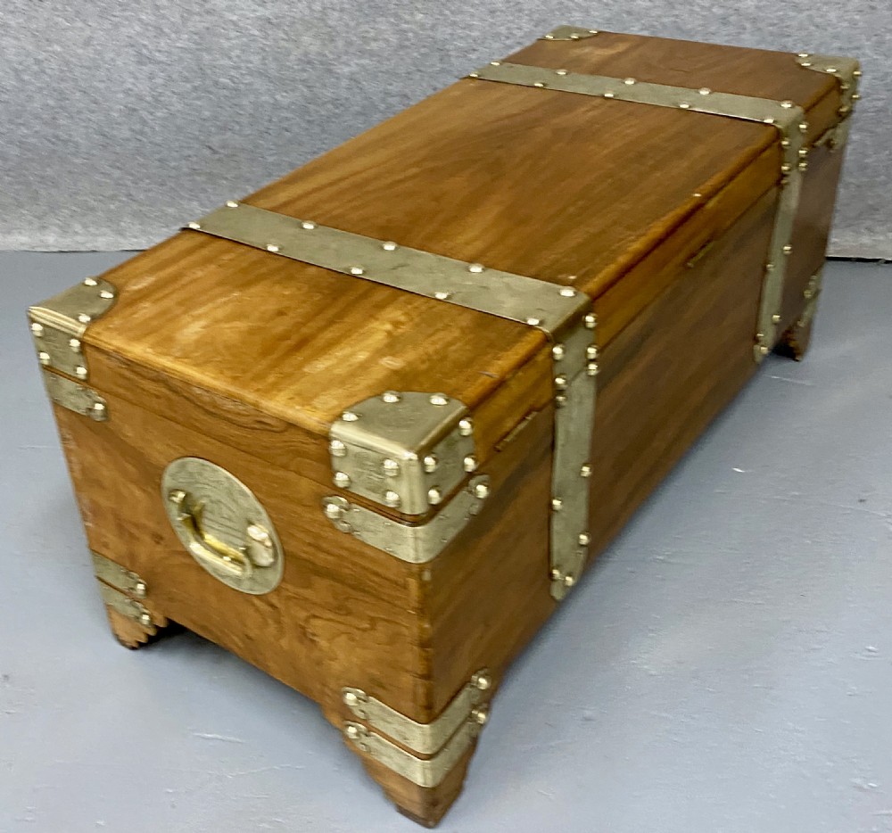 Superior Chinese Camphor Wood Campaign Trunk View VIII