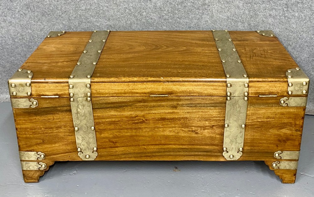 Superior Chinese Camphor Wood Campaign Trunk View IX