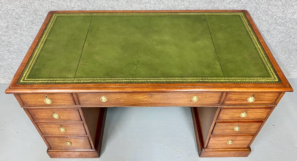Antique Mahogany Pedestal Desk View II