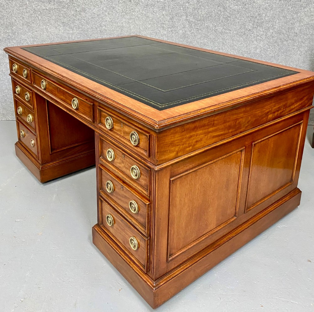 Quality Large Victorian Mahogany Partners Desk View II