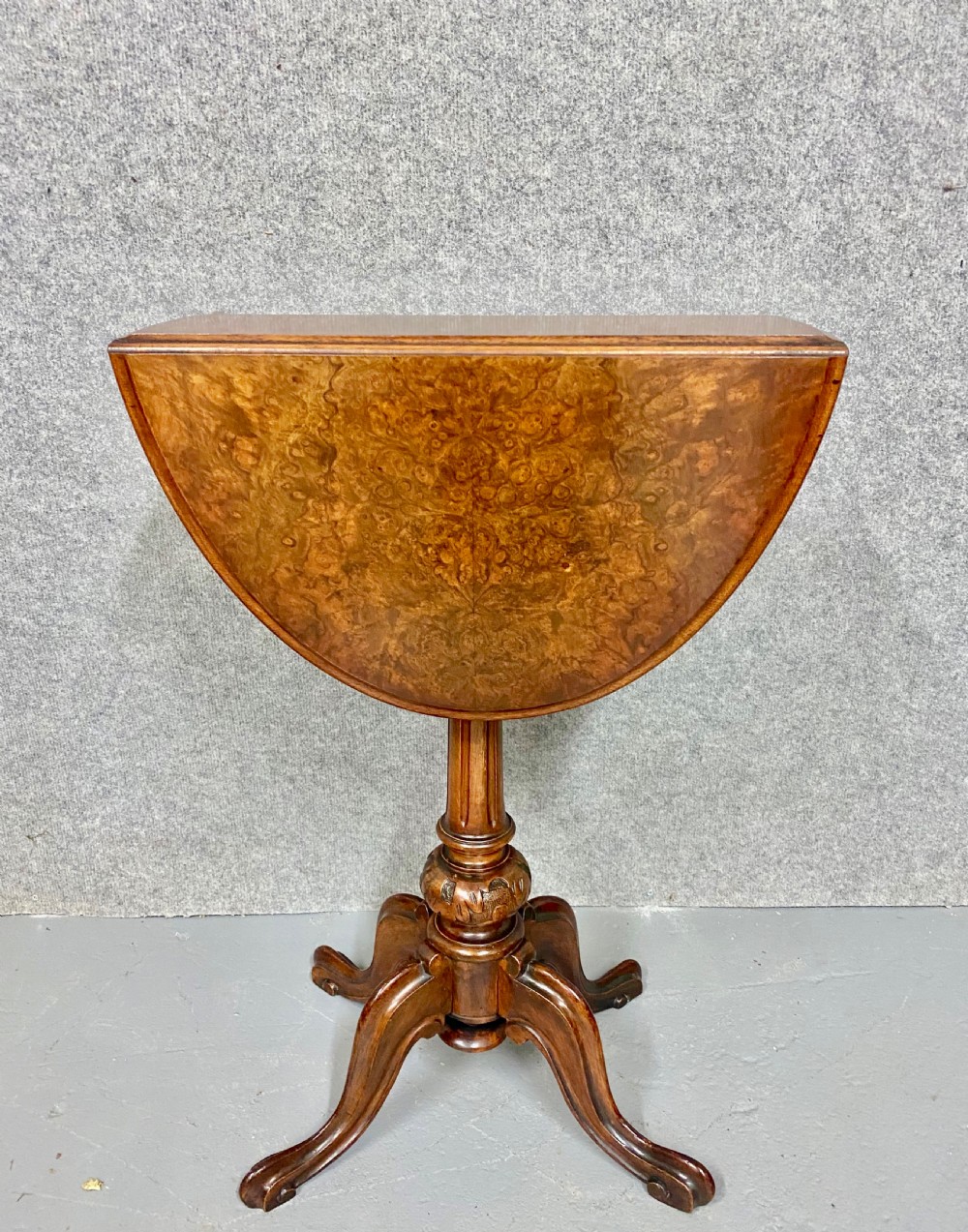 Victorian Burr Walnut Drop Leaf Occasional Table