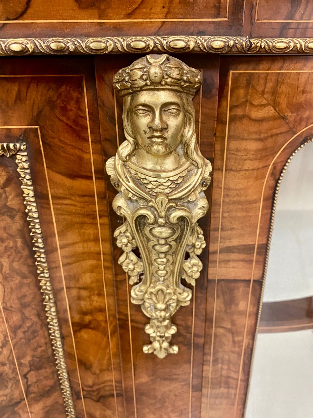 Fine Victorian Burr Walnut Credenza Side Cabinet View III