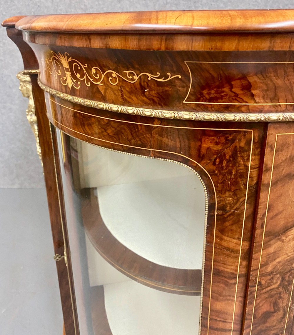 Fine Victorian Burr Walnut Credenza Side Cabinet View XII
