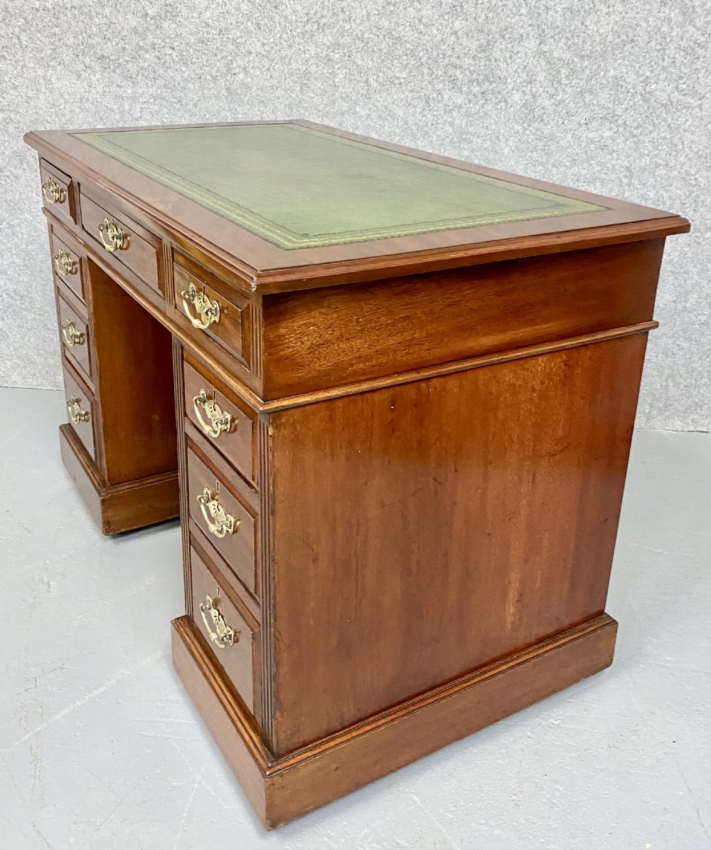 Small Antique Mahogany Pedestal Desk View III