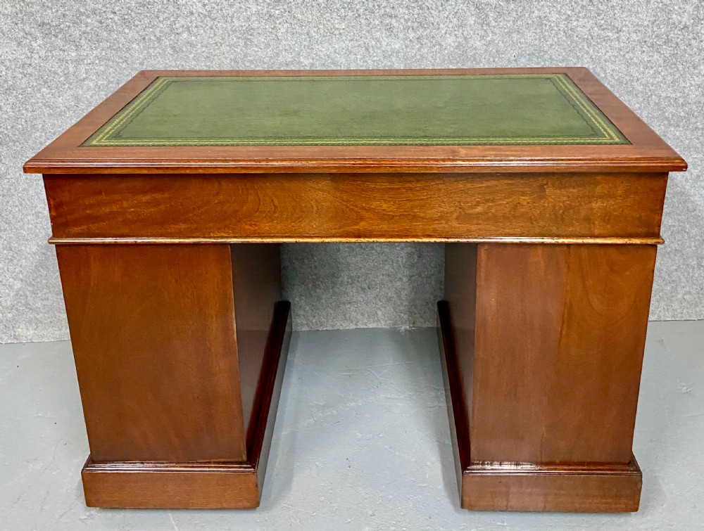 Small Antique Mahogany Pedestal Desk View IV