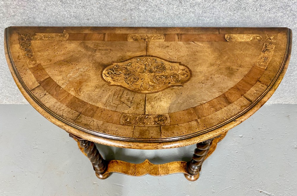 William & Mary Style Walnut Console Side Table View III
