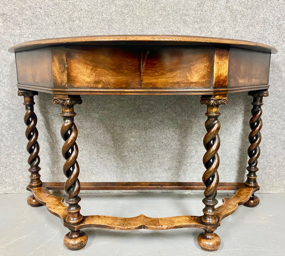 William & Mary Style Walnut Console Side Table View V