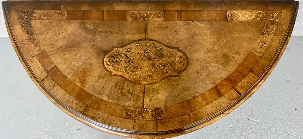 William & Mary Style Walnut Console Side Table View IX