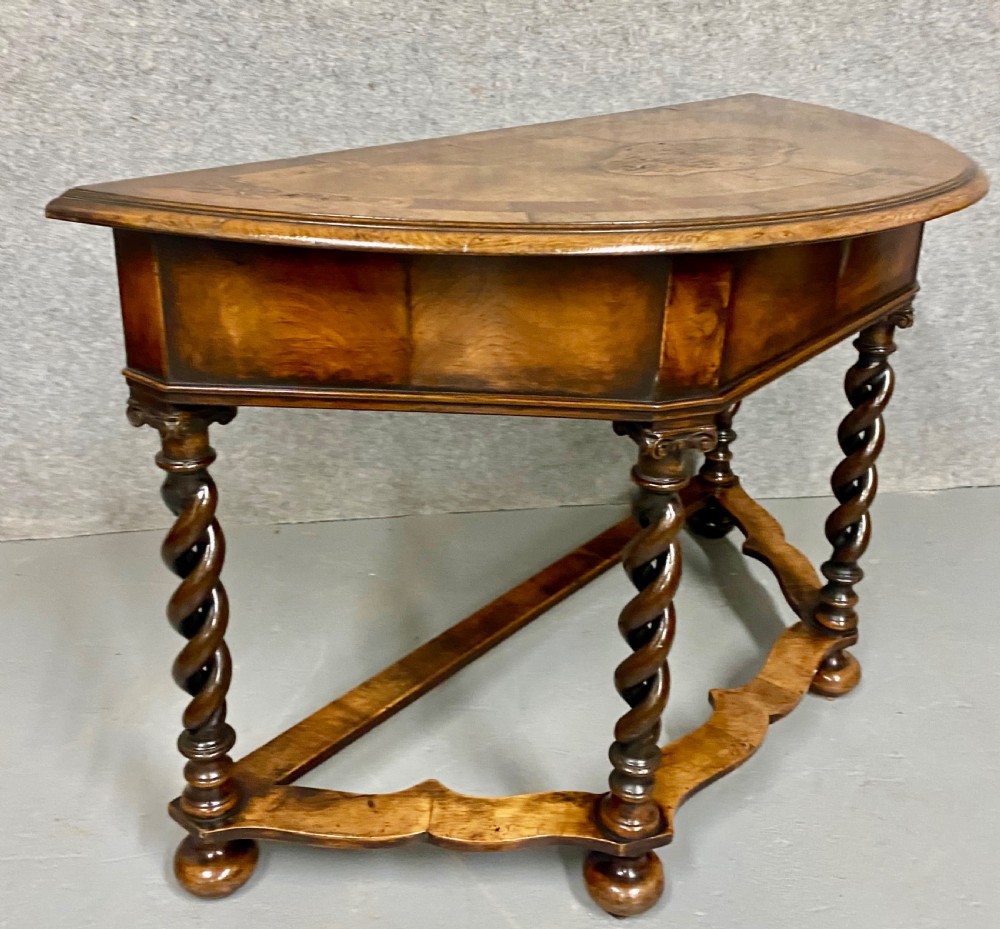 William & Mary Style Walnut Console Side Table View X