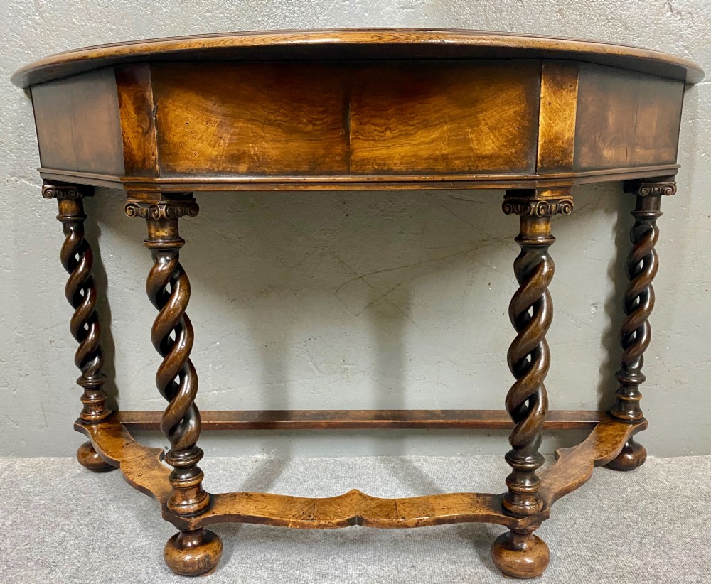 William & Mary Style Walnut Console Side Table View XI