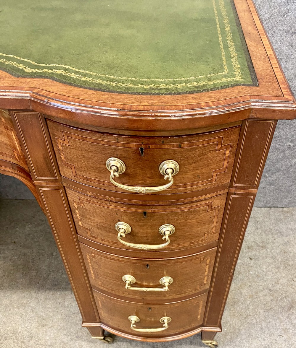 Edwardian Inlaid Mahogany Desk View VII
