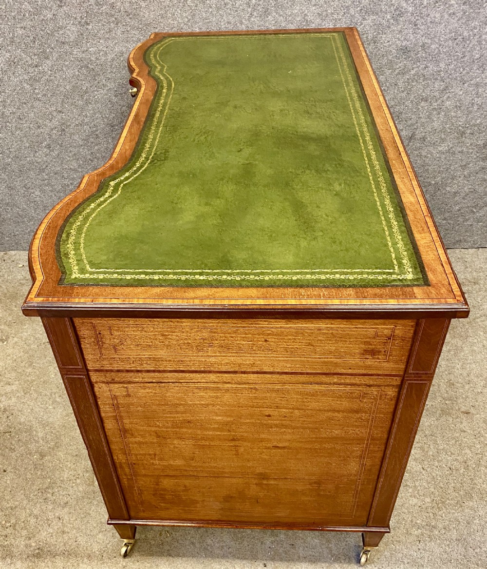 Edwardian Inlaid Mahogany Desk View XI