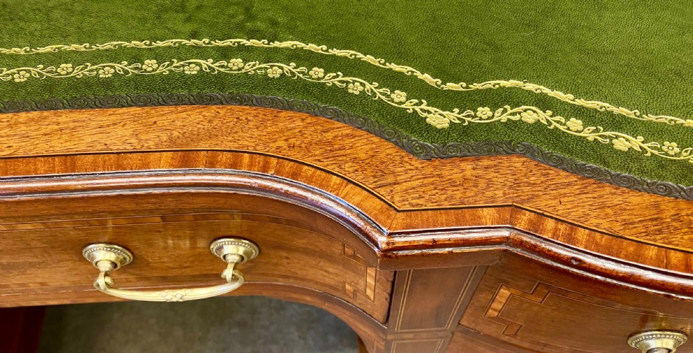 Edwardian Inlaid Mahogany Desk View XIV
