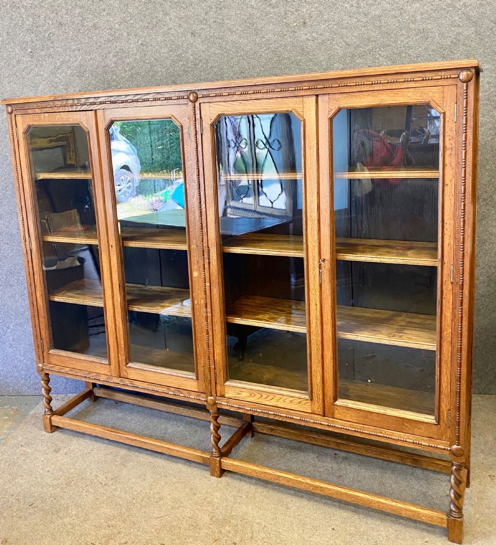 1920's Oak 4 Door Bookcase View VII