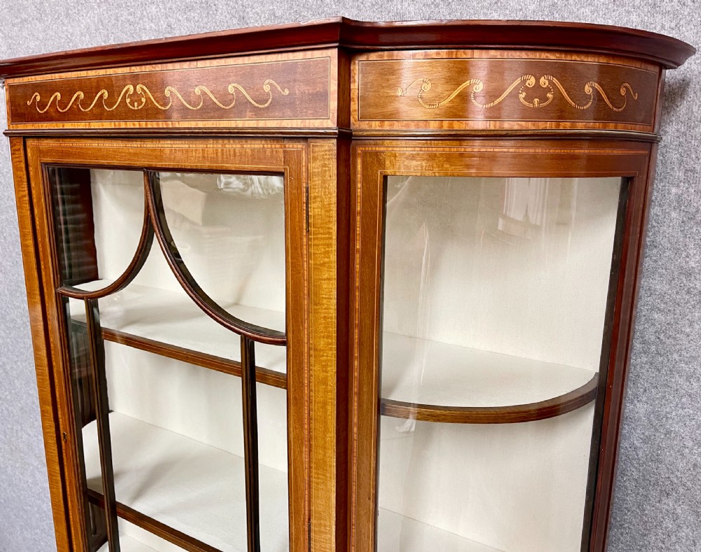 Edwardian Mahogany & Inlaid Display Cabinet View IV
