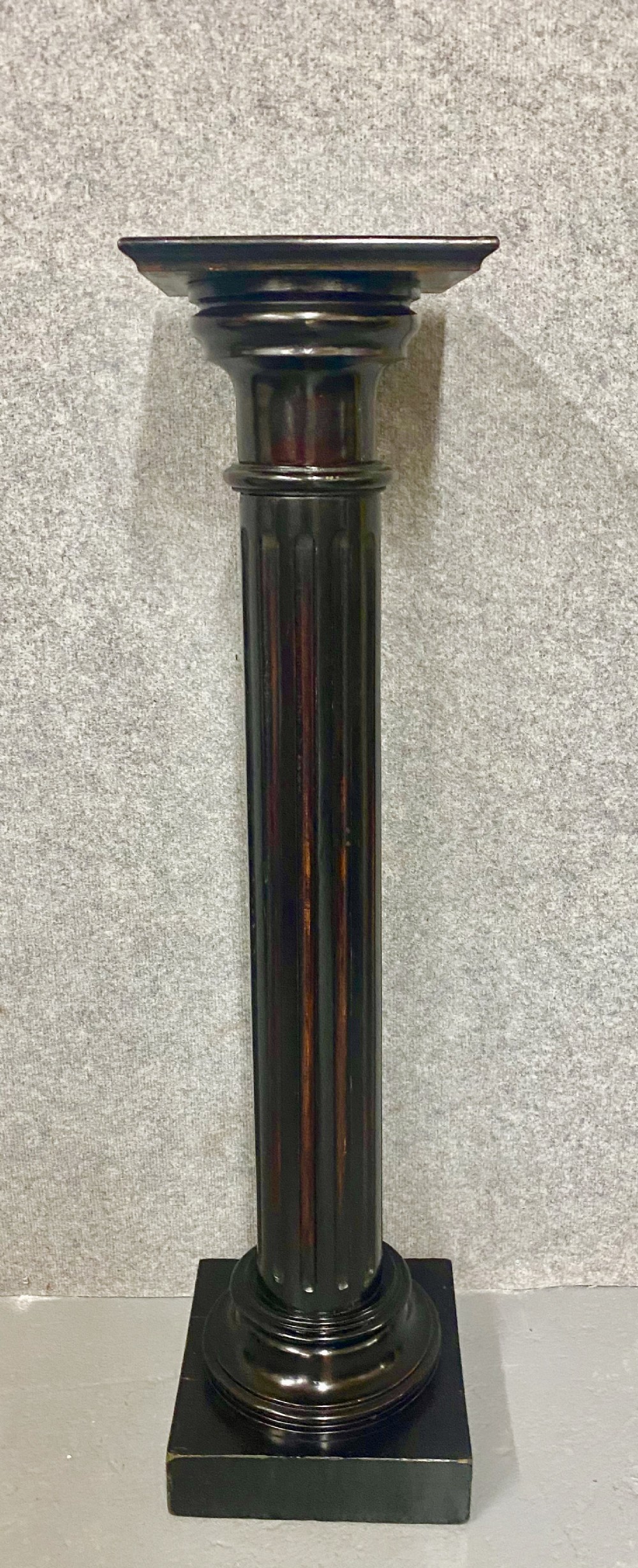 Antique Ebonised Doric Column Torchere