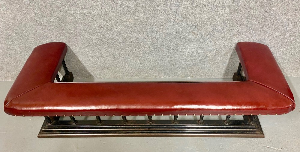 Antique Iron & Leather Seated Club Fender View II