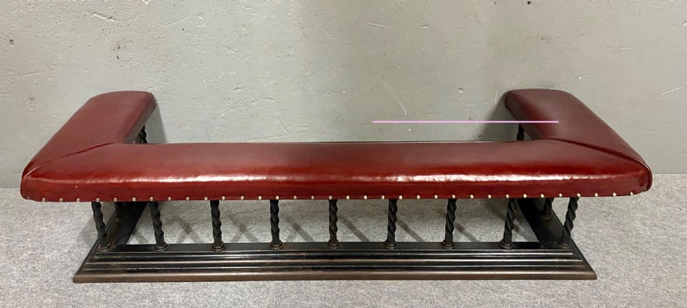 Antique Iron & Leather Seated Club Fender View III