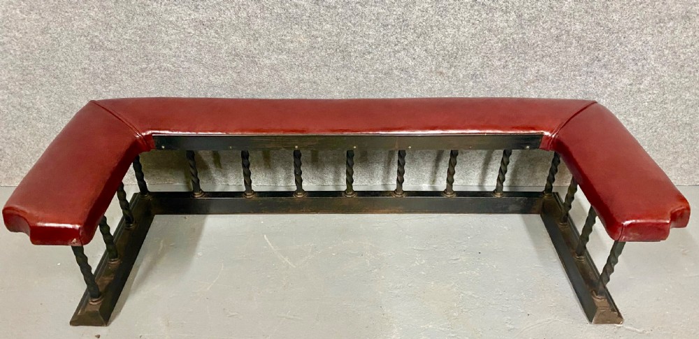 Antique Iron & Leather Seated Club Fender View V