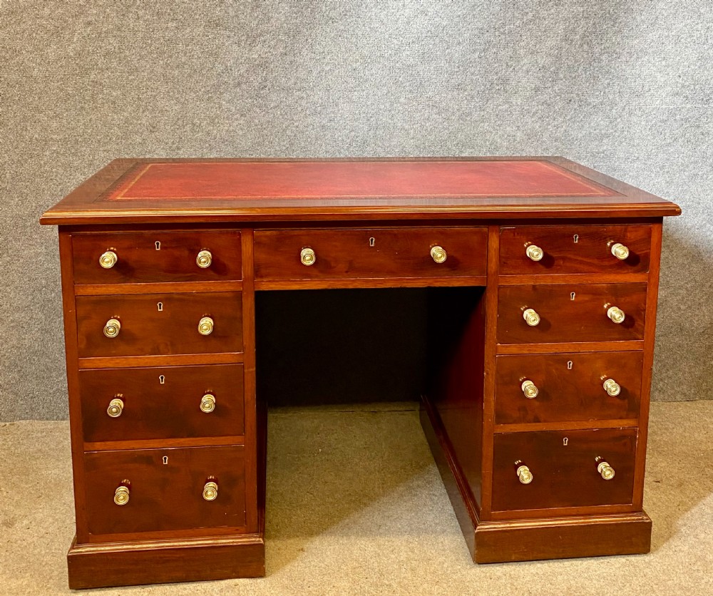 Antique Mahogany Pedestal Desk View II