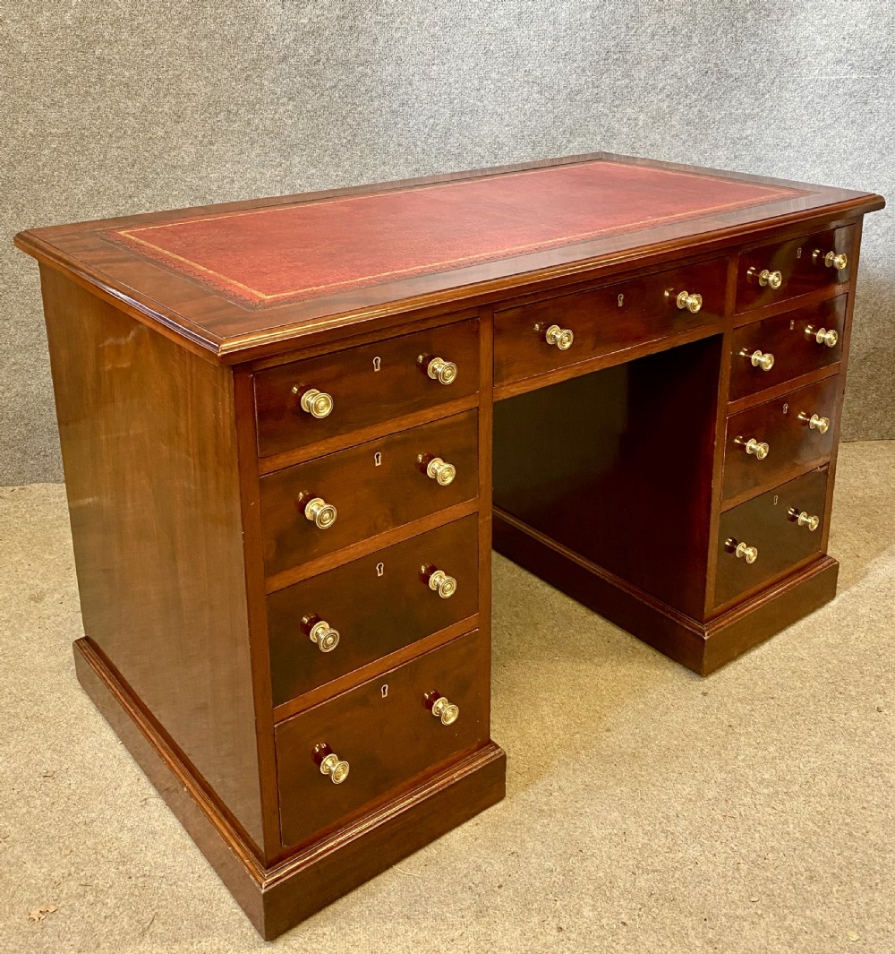 Antique Mahogany Pedestal Desk View III