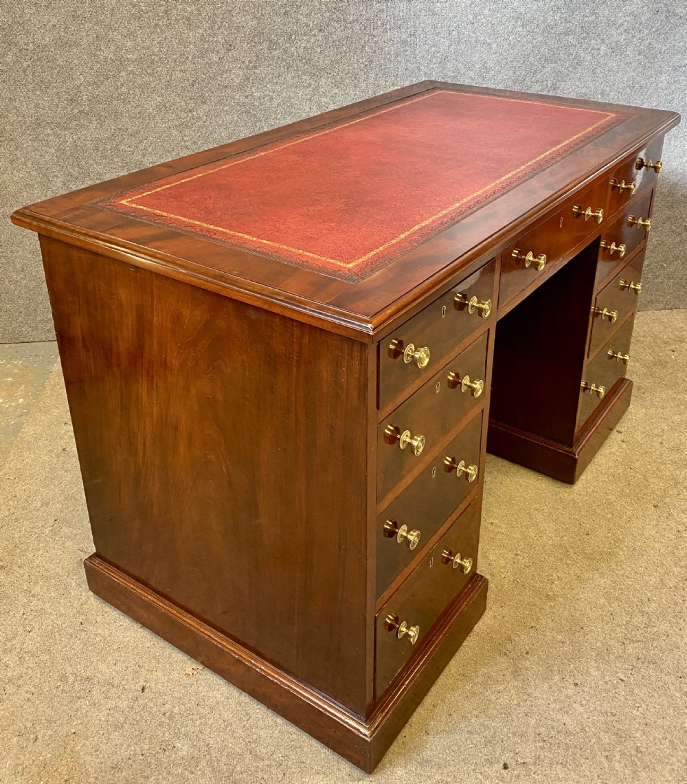 Antique Mahogany Pedestal Desk View IV