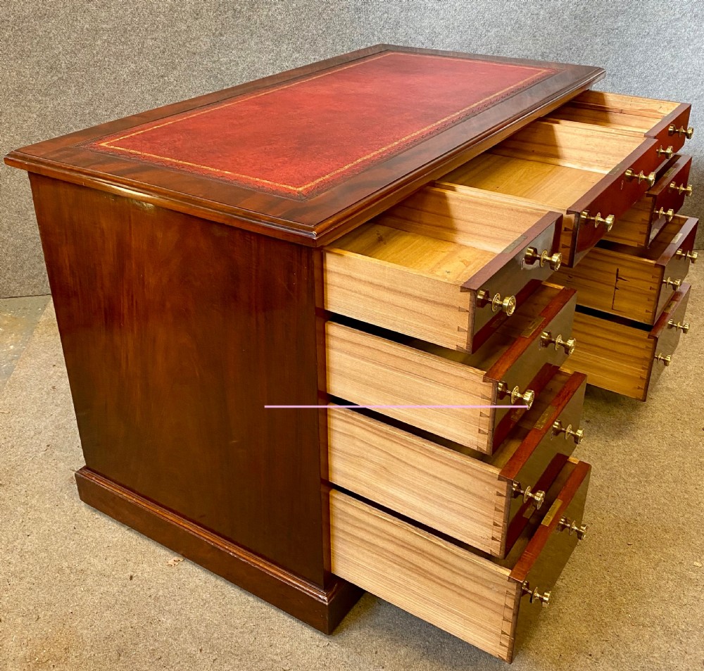 Antique Mahogany Pedestal Desk View V