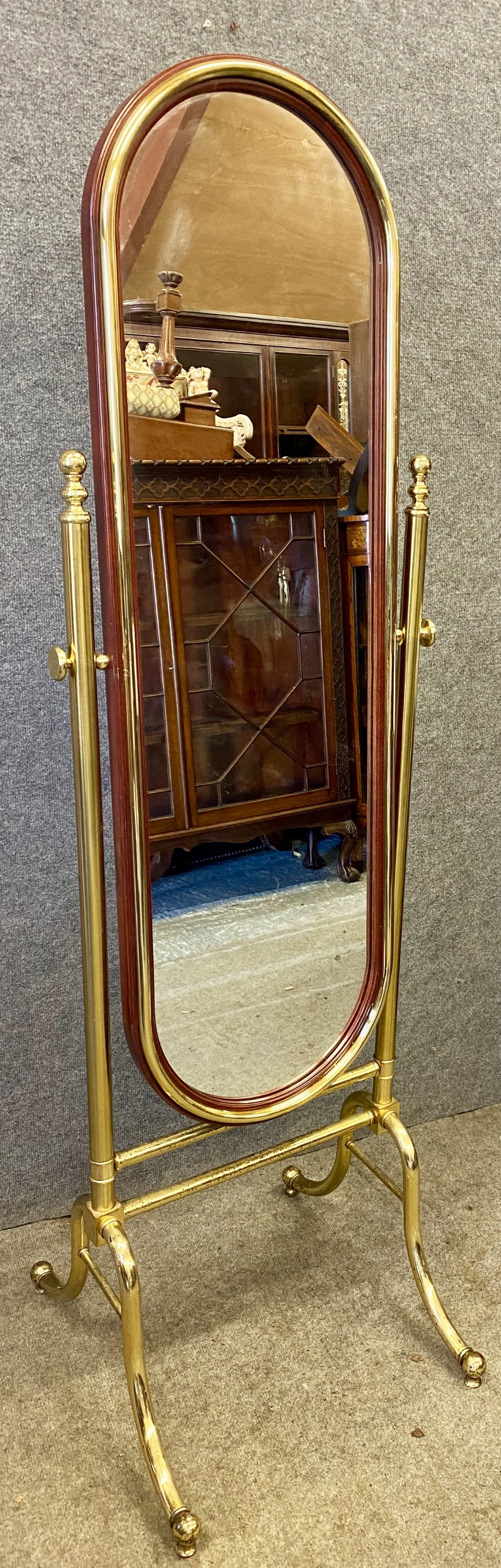 Brass Cheval Mirror
