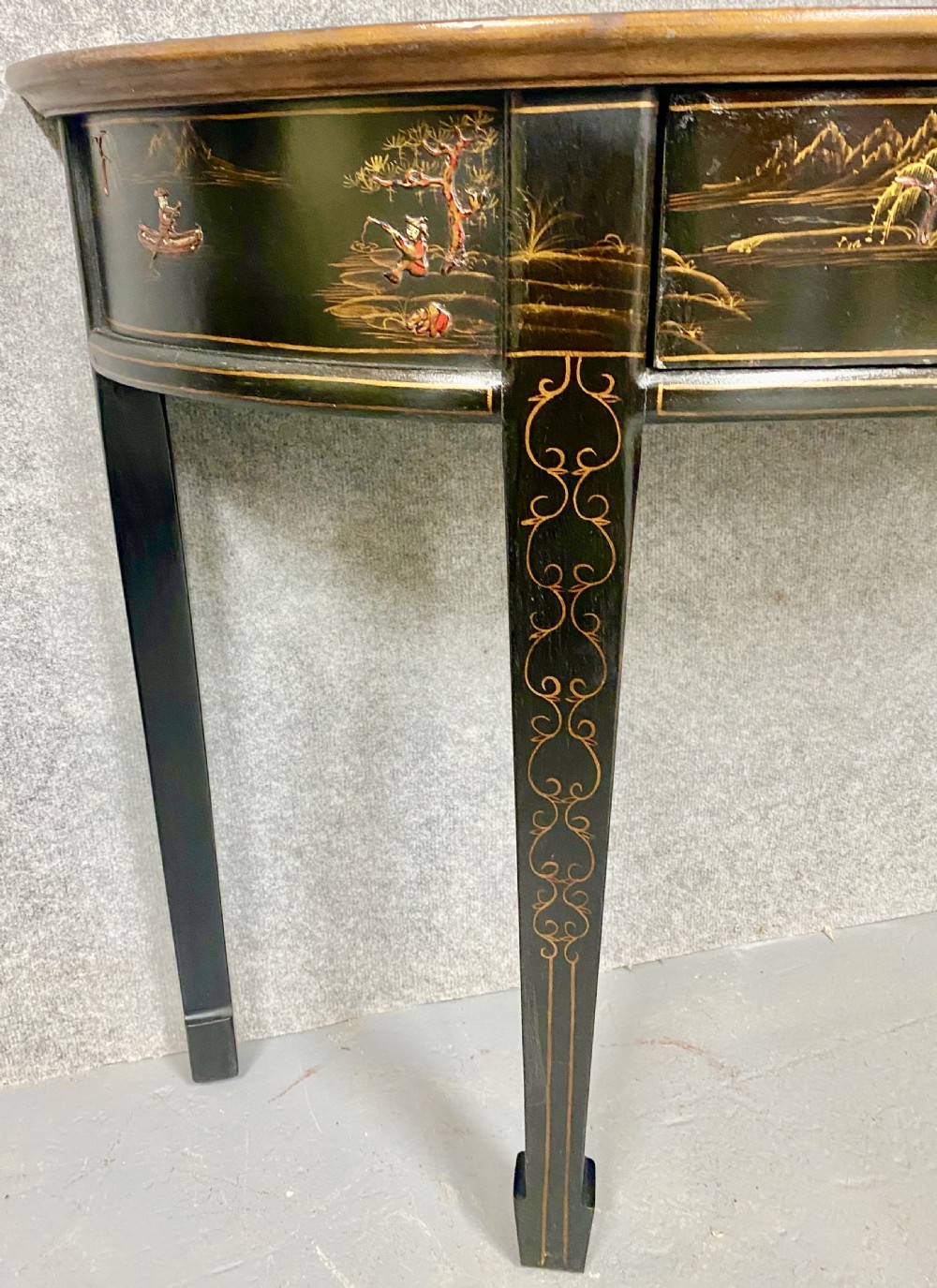Chinoiserie Demi Lune Console Table View IV