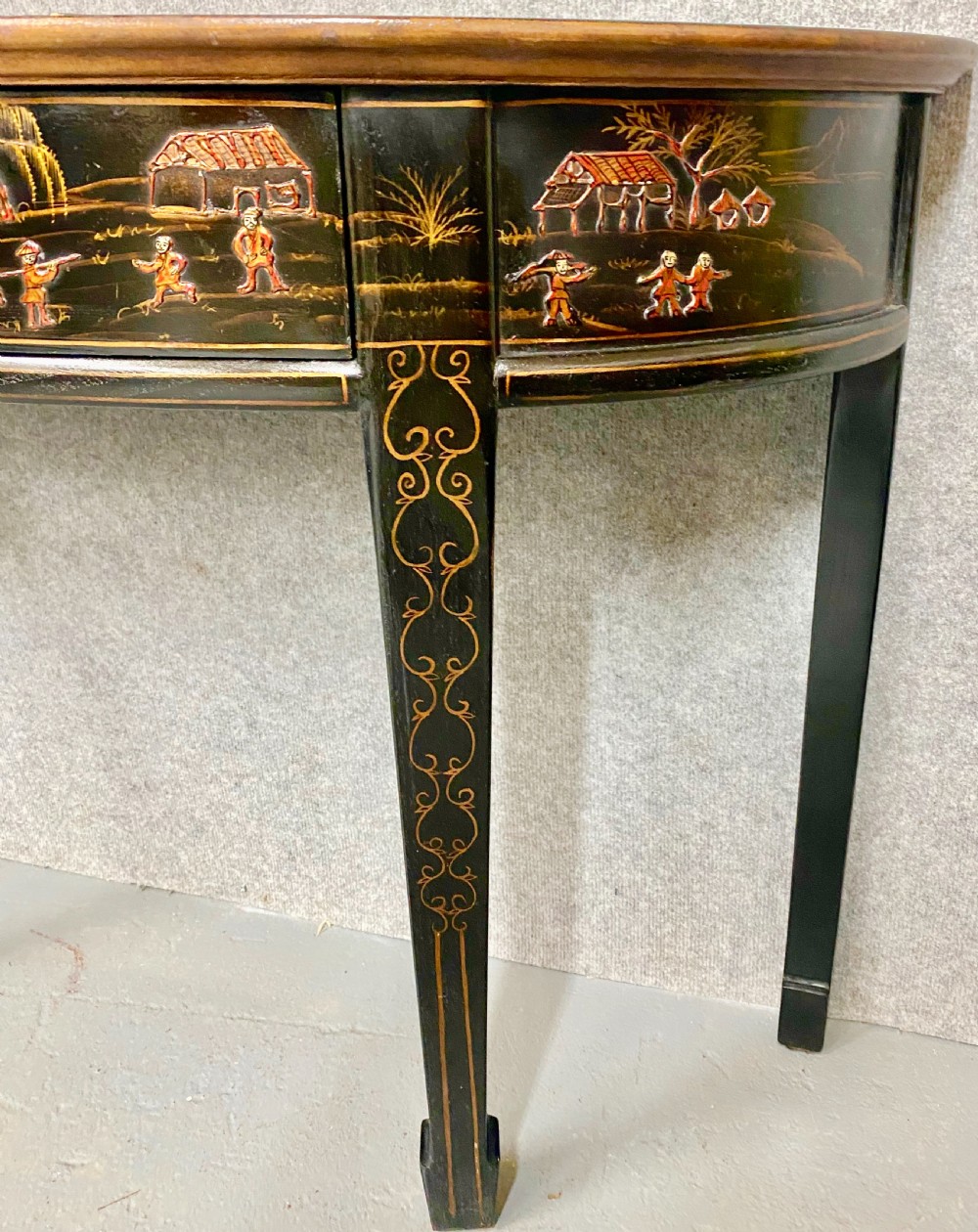 Chinoiserie Demi Lune Console Table View V