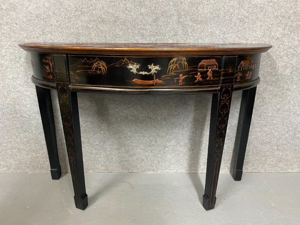 Chinoiserie Demi Lune Console Table View VIII
